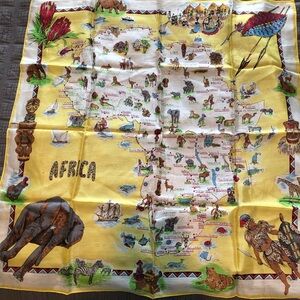 Vintage African Arts Silk Scarf